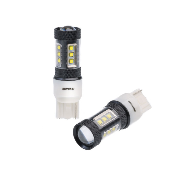 Светодиодная лампа цоколь 7440 (W21W)  Optima Premium, CREE*16, 5100K, 80W, 12V, (W3X16b), 1 лампа