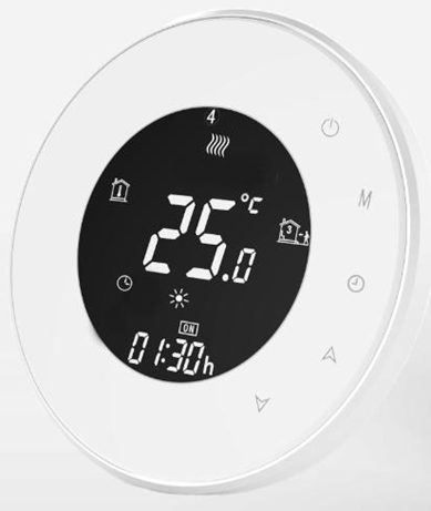 Комнатный термостат с WiFi, FAC-6000ELW-W, FANCOIL 4труб. корпус Бел., Подсветка Бел.