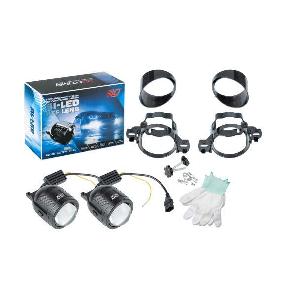 Светодиодная би-линза дополнительного света OPTIMA Bi-LED PTF LIGHT, крепление Nissan, 3,0″, 40Вт/50Вт, комплект 2 шт.
