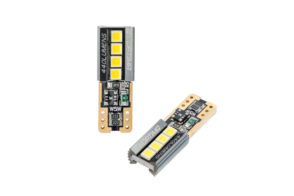 Светодиодные лампы W5W (T10) Optima Premium 440Lm, LG Chip, SPECIAL CAN, 5000K, 2.5W, 12V, (W2.1X9.5D), Комплект 2 лампы