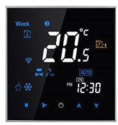Комнатный термостат с WiFi, FHT-3000GBLW, 16A, корпус черный, Экран черный, символы Цветные