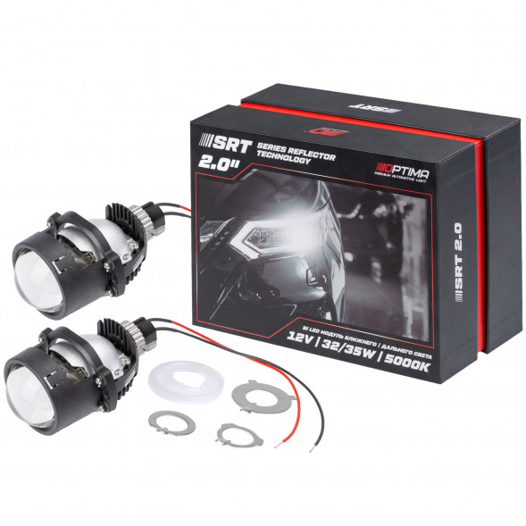 Светодиодная линза Optima Premium Bi-LED Lens, Series Reflector Technology, 2.0&quot;, 5000К, Комплект 2  шт.