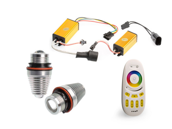 Светодиодный маркер (Подсветка колец)  Angel Eyes E39 RGB Optima Premium, CREE, 40W, комплект с пультом