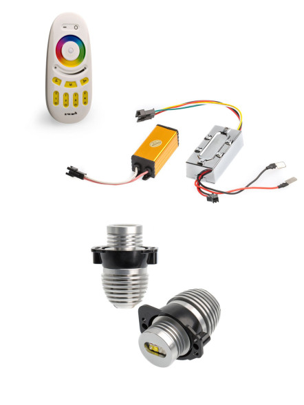 Светодиодный маркер (Подсветка колец) Angel Eyes E90/E70 RGB Optima Premium, CREE, 40W, комплект с пультом