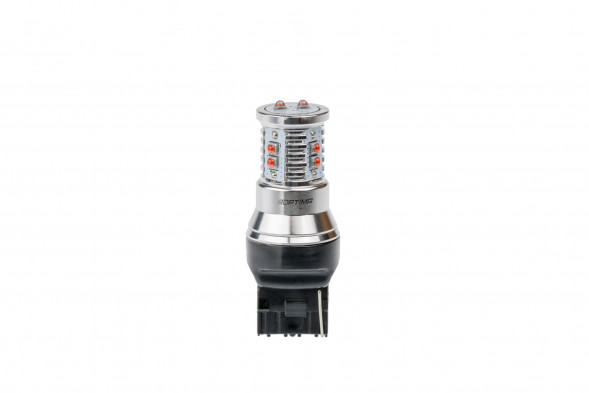 Светодиодная лампа 7440 Optima MINI-CREE, YELLOW, CAN, CREE XB-D*10, 2800K, 12-24V, (W3X16g), 1 лампа