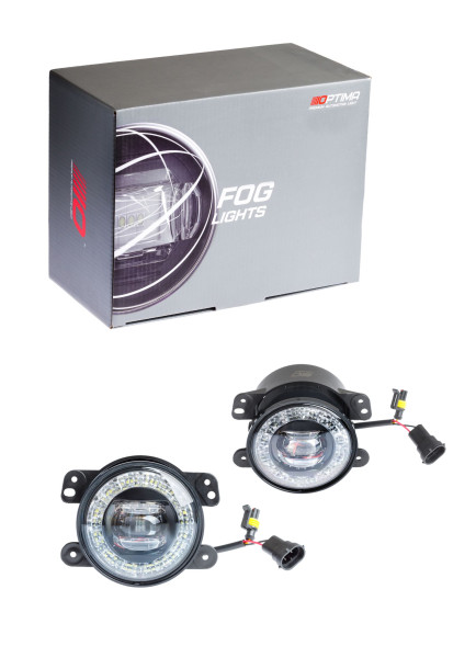 Светодиодная противотуманная фара OPTIMA LED FOG LIGHT №674 Jeep/Dodge , 100мм, 9W, DRL 2W 5500K, 12-18V, комплект 2шт