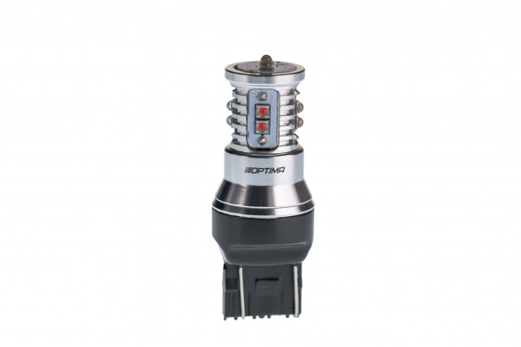 Светодиодная лампа 7443 Optima MINI-CREE, RED, CAN, CREE XB-D*10, 1800K, 12-24V, (W3X16g), двухконтактная, 1 лампа