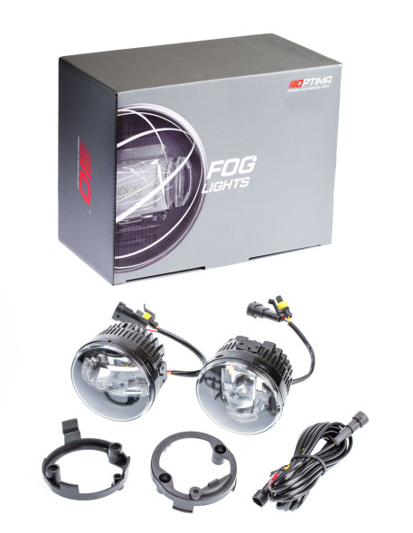 Светодиодная противотуманная фара OPTIMA LED FOG LIGHT 098 Nissan/Honda 90мм, 7W/0,4W, 5500K, 12V, комплект 2шт