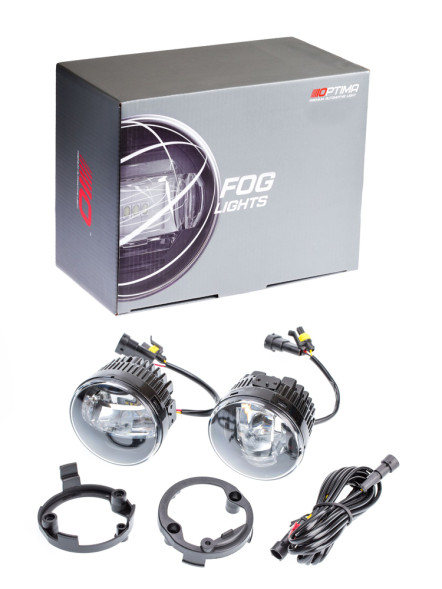 Светодиодная противотуманная фара OPTIMA LED FOG LIGHT 098 Nissan/Honda 90мм, 7W/0,4W, 5500K, 12V, комплект 2шт