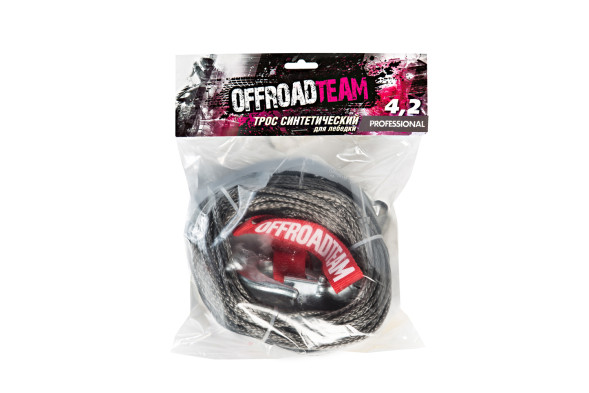 Трос синтетический OffRoadTeam Professional 4,2мм х 20м, с крюком