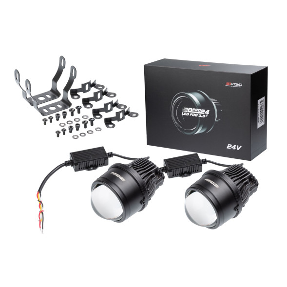 Светодиодная линза противотуманного света Optima LED FOG Lens D-PRO 3,0", 5500K, 24V Комплект 2 шт.