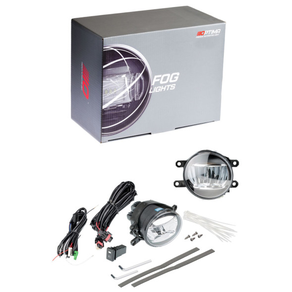 Светодиодная противотуманная фара OPTIMA LED FOG LIGHT 807 Toyota/Lexus, 90мм, 6W, 5500K, 12V-24V, комплект 2шт