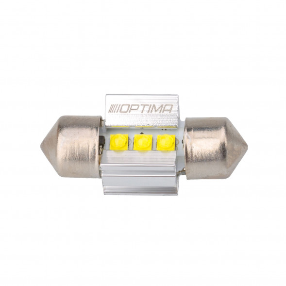 Светодиодная лампа Festoon 31mm Optima MINI-CREE, CAN, white, 2,15W, 12V, T10*31mm (SV 7-8), комплект 2 шт.