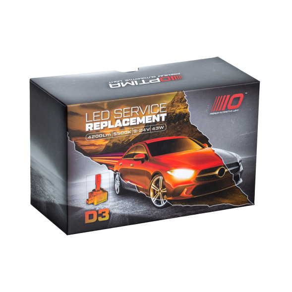 Светодиодные лампы Optima LED Service Replacement D3S 5500K, +50% Light, Версия 2, комплект 2 шт.