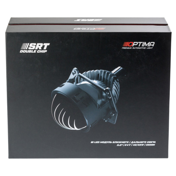 Светодиодная линза Optima Premium Bi-LED Lens, Series Reflector Technology (SRT), Double Chip 3.0", 5500К 24V, Комплект 2 шт.