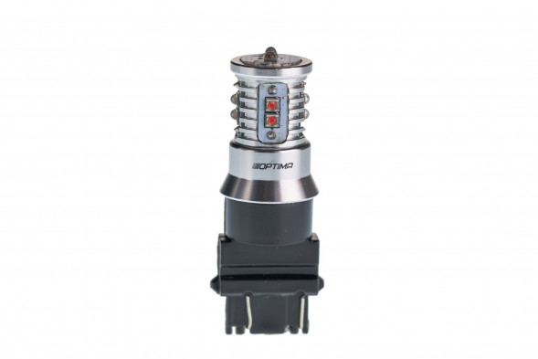 Светодиодная лампа 3157 Optima MINI-CREE, RED, CAN, CREE XB-D*10, 1800K, 12-24V, двухконтактная, 1 лампа