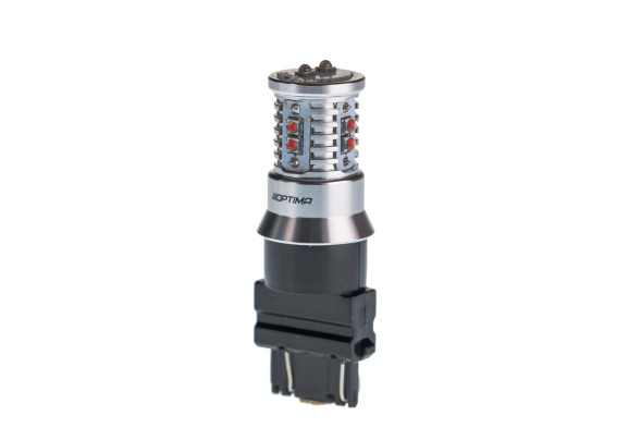 Светодиодная лампа 3157 Optima MINI-CREE, RED, CAN, CREE XB-D*10, 1800K, 12-24V, двухконтактная, 1 лампа