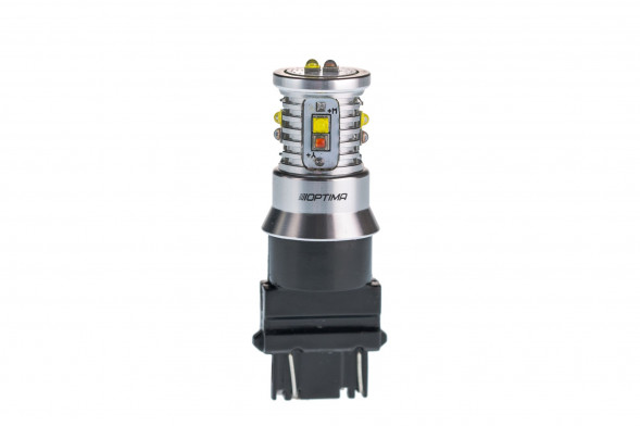 Светодиодная лампа 3157 Optima MINI-CREE, YELLOW / WHITE, CAN, CREE XB-D*10, 2800/5500K, 12-24V, двухконтактная, 1лампа
