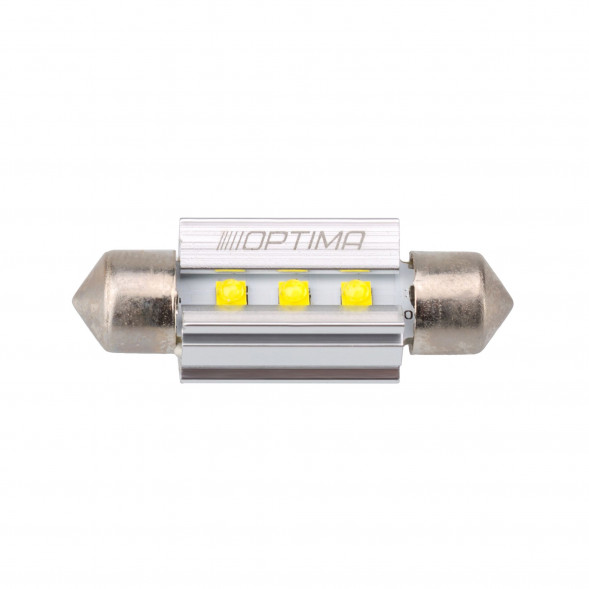 Светодиодная лампа Festoon 36mm Optima MINI-CREE, CAN, white, 2,4W, 12V, T10*36mm (SV 8,5-8), комплект 2 шт.
