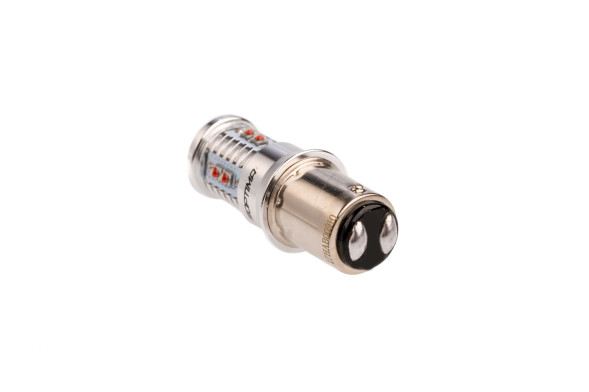 Светодиодная лампа P21/4W Optima MINI, RED, CAN, CREE XB-D*10, 1800K, 12V, (BAZ15d), двухконтактная, 1 лампа