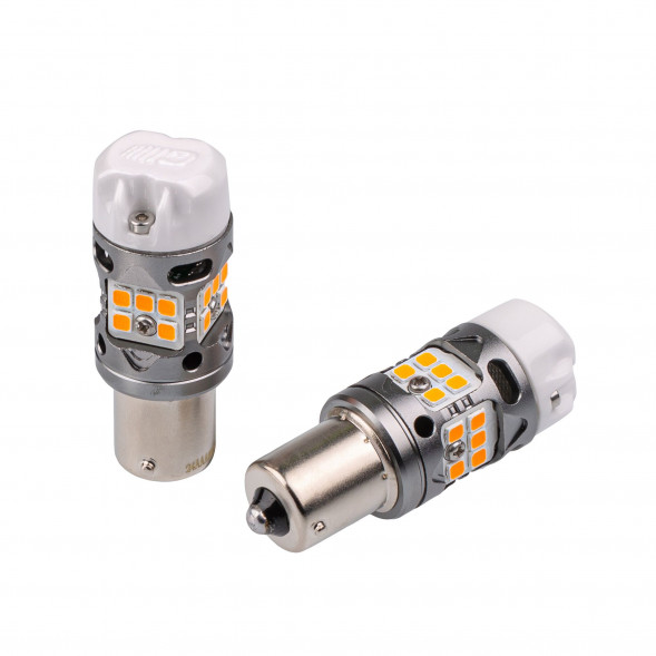 PY21W Optima Premium LED ОНИКС, YELLOW, 2800K, 1000Lm, CAN, 12V, (1156, BAU15), комплект 2 шт.