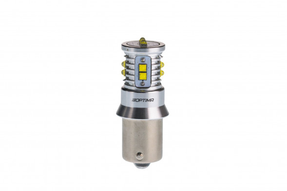 Светодиодная лампа P21W Optima MINI-CREE, CAN, CREE XB-D*10, 5500K, 12-24V, (BA15S), 1 лампа