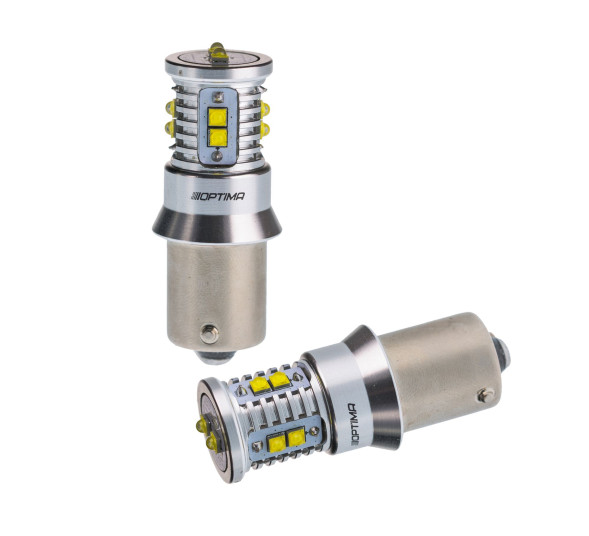 Светодиодная лампа P21W Optima MINI-CREE, CAN, CREE XB-D*10, 5500K, 12-24V, (BA15S), 1 лампа