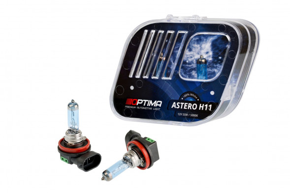 Галогенные лампы Optima Astero H11 +80% White 5000K, 12V, 55W БЕЗ ГАРАНТИИ