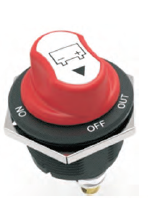 Выключатель массы 200/300 А, 12-32V, Врезной D38мм, съёмная ручка, контакты M8