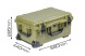 Кейс пластиковый OffRoadTeam Серия-Element модель EL613620 ЗЕЛЕНЫЙ, внутренние размеры 508*356*254мм, IP65, с колесами