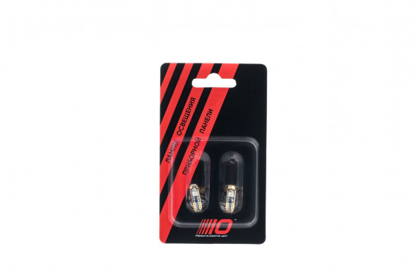 Светодиодная лампа цоколь T5, W1.2W Optima Premium, SAM Chip 3, RED, 12V, (W2x4,6d), 1 лампа