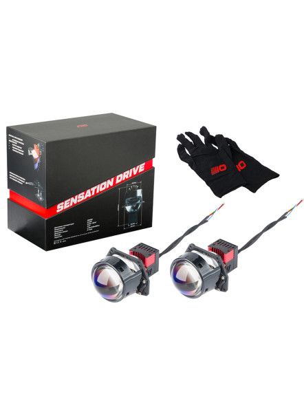Светодиодная линза Optima Premium Bi-LED Lens, Sensation Drive 3.0", 5000К, 12V, комплект 2 шт. (Призматическая система)