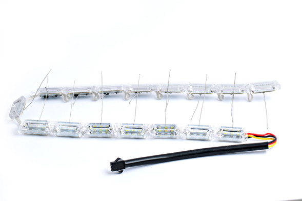ДХО S8 Cristal RUNNING AUDI Style (призма трапеция с поворотник бегущий огонь), компл.,49см, 12V