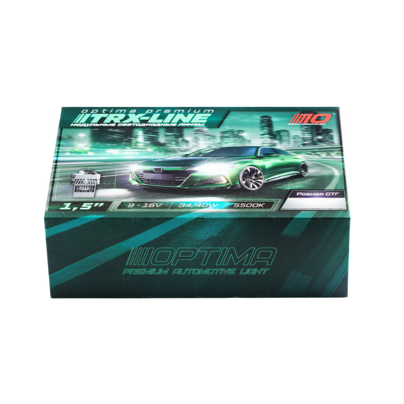 Модульные светодиодные линзы Optima Premium Bi-LED Lens TRX-LINE, 1.5'', 40Вт, 5500К, Световая граница Ровная, Комплект 2 шт.