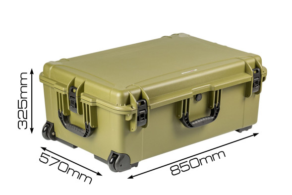 Кейс пластиковый OffRoadTeam Серия-Element модель EL613950 ЗЕЛЕНЫЙ, внутренние размеры 765*485*290мм, IP65, с колесами