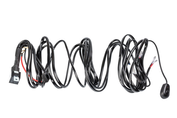 Проводка для Двух фар мощностью до 120W, 12V, Накладной выключатель, с реле и предохранителем, без разъемов