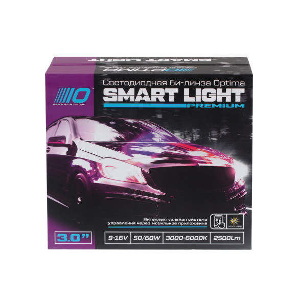 Светодиодная линза Optima Premium Bi-LED Lens Smart Light, 3000-6000K, 3.0", 12V, комплект 2 шт