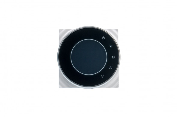 Комнатный термостат с WiFi, FAC-6000ALW, FANCOIL корпус Круглый цвет Чер., Экран Черн., буквы Бел.